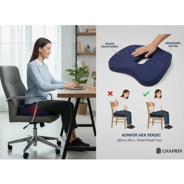 Chaprin Chaprin Ortopedik Visco Oturma Minderi – Ergonomik Oturma Simidi | — 6. ürün görseli