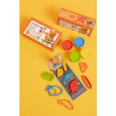 ChildGen ChildGen Doğal Oyun Hamuru Sevimli Patiler Chef Set 4 Renk 9 Parça Eğlenceli — 4. ürün görseli