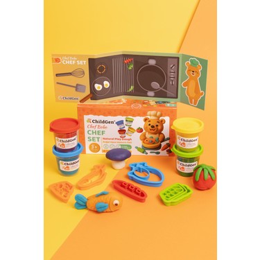 ChildGen ChildGen Doğal Oyun Hamuru Sevimli Patiler Chef Set 4 Renk 9 Parça Eğlenceli — 5. ürün görseli
