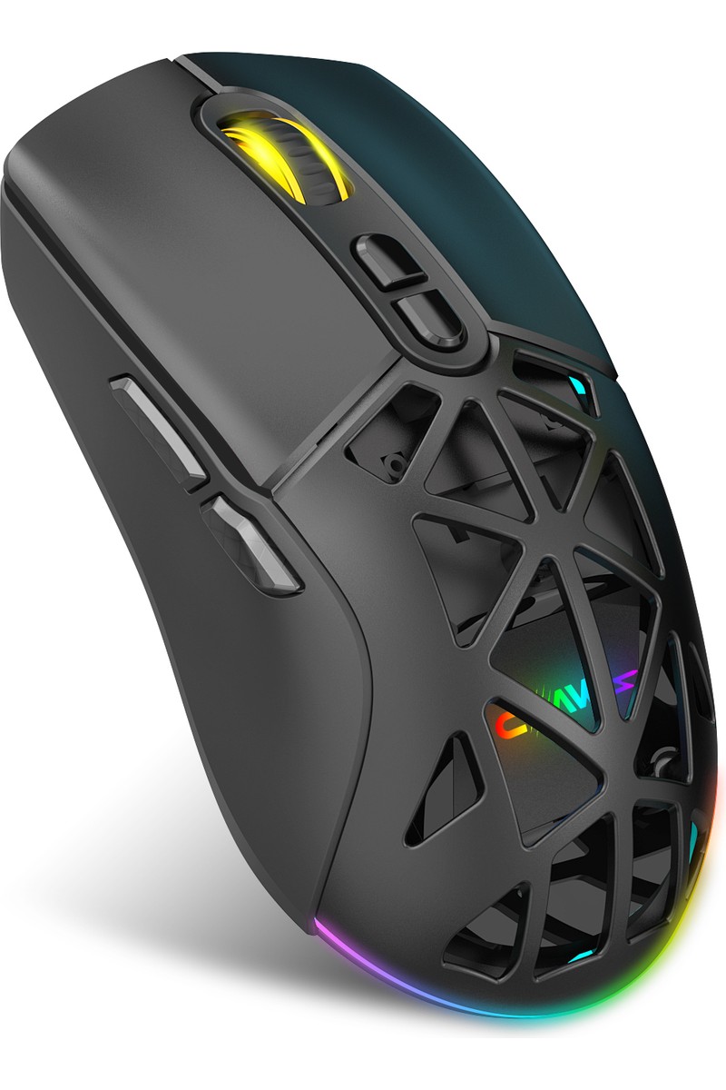 Claw's Claw's Nexus Air V1 Kablosuz 10000 Dpi Pixart PMW3325 Sensör Makro Yazılımlı & Değiştirilebilir Kapaklı RGB Kablosuz Gaming Mouse - Siyah (2.4 GHz Kablosuz + BT5.1 + Type-C ile Kullanım Desteği) — 2. ürün görseli