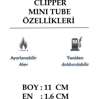 CLİPPER CLİPPER Mini Tube 2'li Yeniden Doldurulabilir Çakmak Mutfak ve Kamp İçin Plastik Malzeme ve Çakmak — 4. ürün görseli