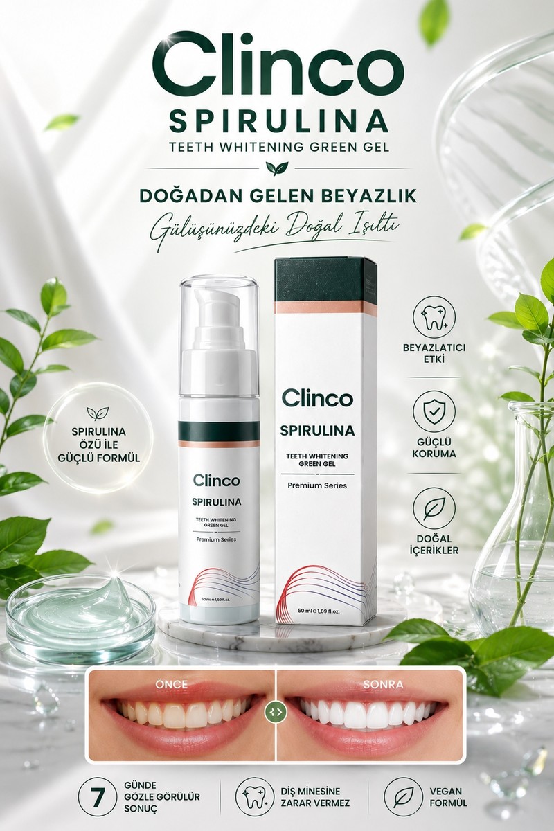 Clinco Clinco Diş Beyazlatıcı Yeşil Jel 50 ml Naneli Aroma ile Temizleme ve Beyazlatma Özelliği fiyatı ve görseli