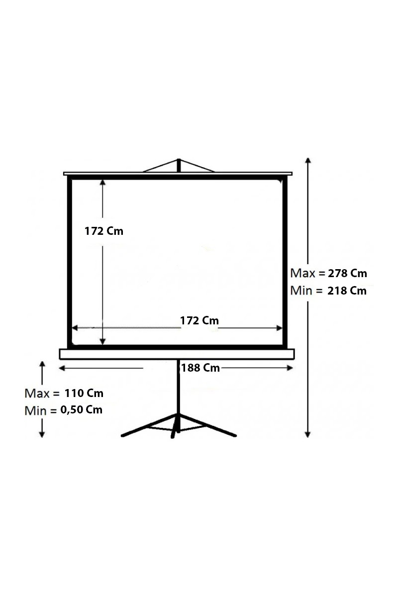 Codegen Codegen TX-18 180x180 cm Tripod Ayaklı Taşınabilir Manuel Projeksiyon Perdesi (Arkası Siyah Fonlu) — 3. ürün görseli