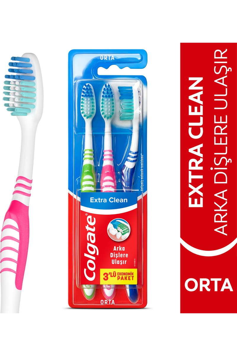 Colgate Colgate Extra CleanDil Temizleyicili Arka Dişlere Uzanan Orta Diş Fırçası — 6. ürün görseli