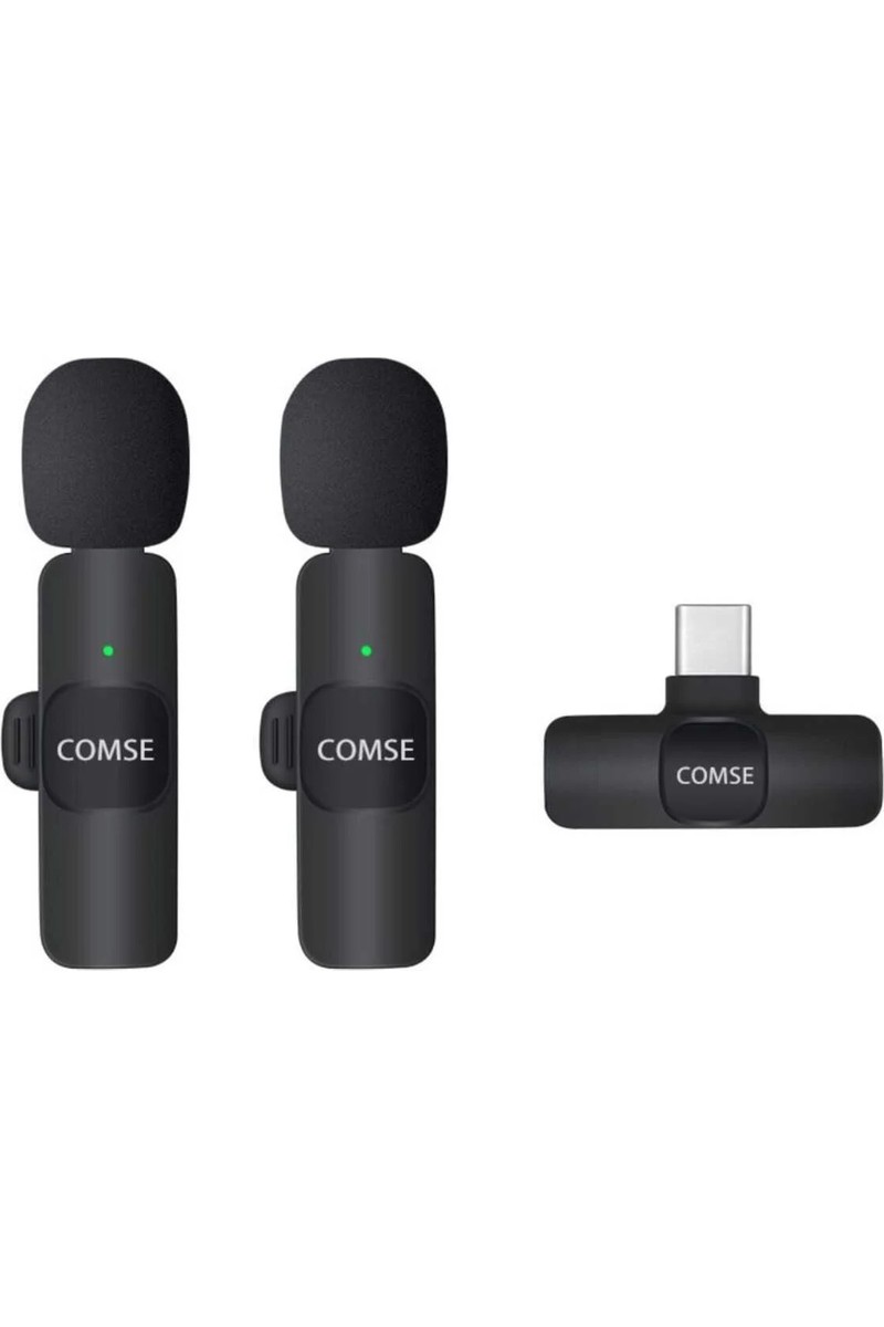Comse Comse K9 Iphone ve Type-C Uyumlu Kablosuz Yaka Mikrofonu Tak Çalıştır Çiftli Yaka Mikrofonu — 3. ürün görseli