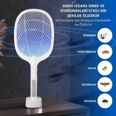Coofbe Coofbe Şarjlı 12000MAH 300V 5 Katmanlı Uv Işıklı Elektrikli Sivrisinek Öldürücü Raket Sinek — 2. ürün görseli