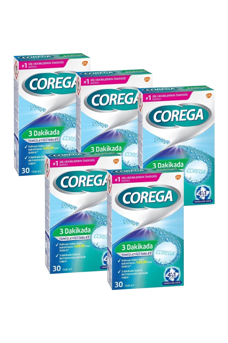 Corega Corega 3 Dakikada Temizleyici Tablet 30 Tablet Diş Protezi İçin Derinlemesine Temizlik Sağlar (5 — 6. ürün görseli