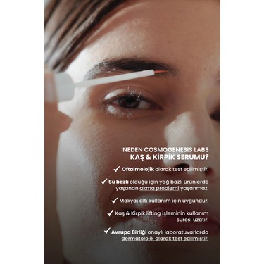 Cosmogenesis Labs Cosmogenesis Labs Kaş Kirpik Canlandırıcı Serum 3ml – Su Bazlı Besleyici Dolgunlaştırıcı Vegan (%1 — 4. ürün görseli