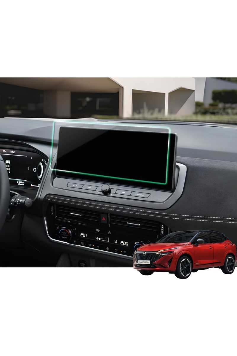 CraftShield 12.3" Multimedya Ekran Koruyucu 9H Nano Uyumlu Nissan Qashqai (2024-2026) Koruma