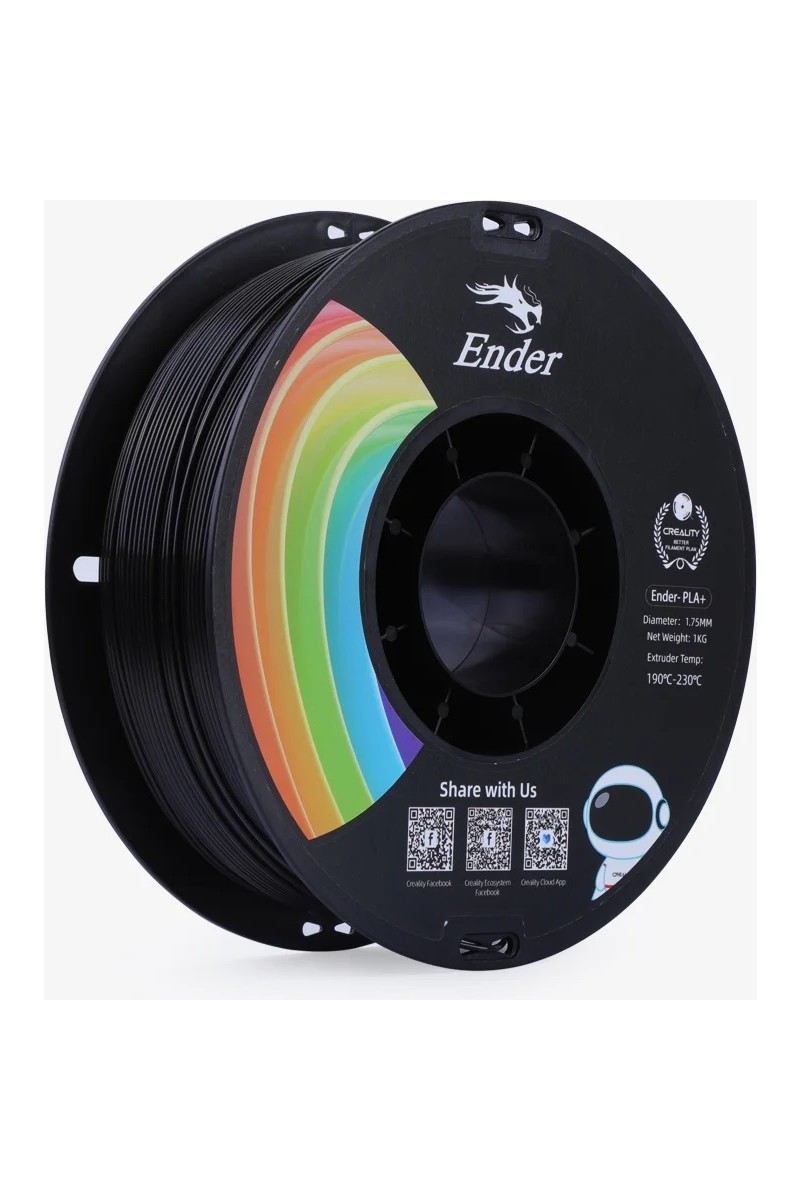 Creality Ender 1.75MM Siyah PLA+ Filament 1kg Yüksek Baskı Kalitesi ve Güçlü Performans