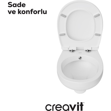 Creavit Creavit Perla Asma Klozet Çınar Duroplast Klozet Kapağı Beyaz - — 2. ürün görseli