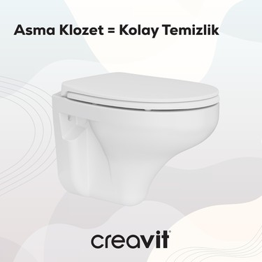 Creavit Creavit Perla Asma Klozet Çınar Duroplast Klozet Kapağı Beyaz - — 3. ürün görseli