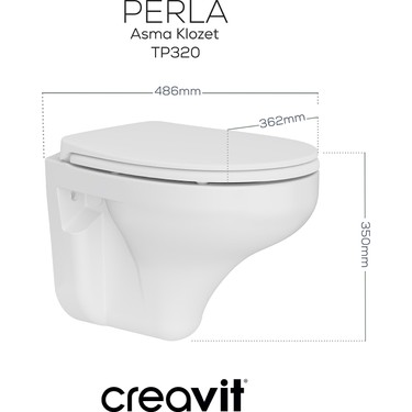 Creavit Creavit Perla Asma Klozet Çınar Duroplast Klozet Kapağı Beyaz - — 4. ürün görseli