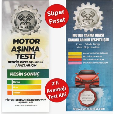 Cs Motor Test Cs Motor Aşınma ve Conta Kaçak Testi- 2'li Avantajlı fiyatı ve görseli