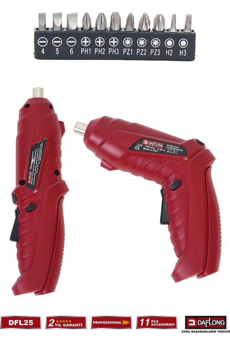Daflong Daflong Şarjlı Tornavida Vidalama Makinası 3.6V Li-on Akü Özellikleri ile Ergonomik Tasarım fiyatı ve görseli