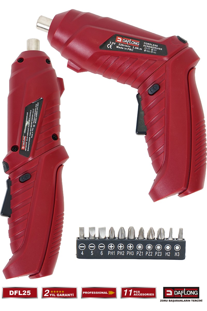 Daflong Daflong Şarjlı Tornavida Vidalama Makinası 3.6V Li-on Akü Özellikleri ile Ergonomik Tasarım — 2. ürün görseli
