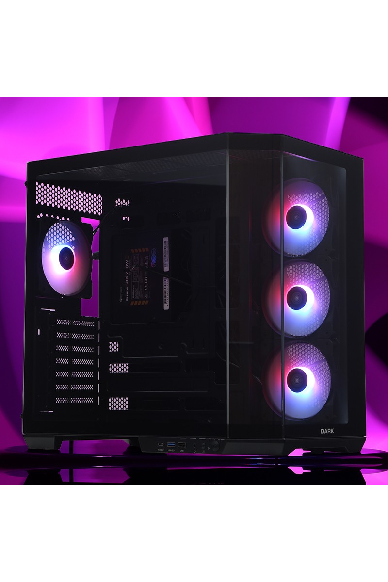 Dark Dark GUARDIAN PRO 4x12cm ARGB Led Fanlı USB3.0 Tempered Glass ATX Panoramik Akvaryum Oyuncu Kasası (Yeni) (DKCHGRPRO) — 2. ürün görseli
