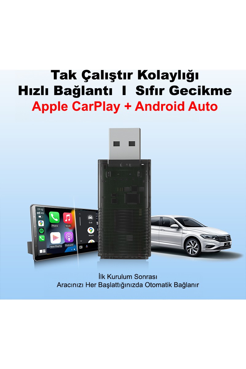 Dark Dark Mini Pro Duo 2in1 Araç Kiti Wireless/kablosuz Apple Carplay ve Android Auto Adaptörü (Dk-Va-Mpd1) — 2. ürün görseli