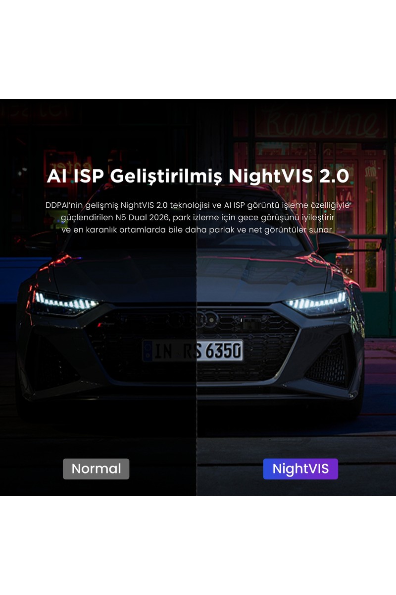 Ddpai Ddpai N5 Dual 4K Araç İçi Kamera Siyah Hareketli Görüş Açısı ve Gece Görüş Özellikli — 3. ürün görseli