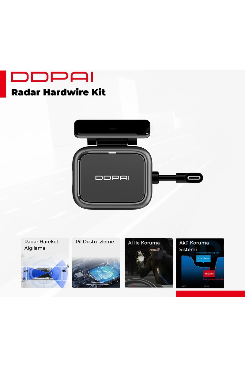 Ddpai N5 Dual Araç İçi Kamera ile Uyumlu Kablolu Radar Modülü Kiti – Yüksek Hassasiyetli Hareket Algılama