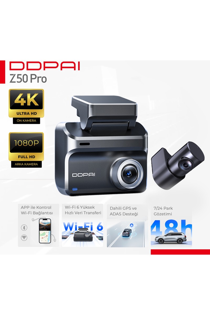 Ddpai Ddpai Z50 Pro Araç içi Kamerası NightVIS 2.0 Gece Görüşü Çarpışma Algılama — 2. ürün görseli
