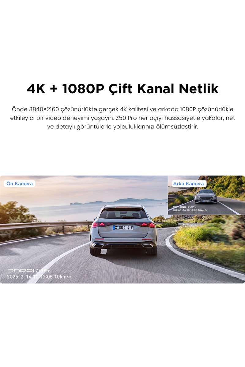 Ddpai Ddpai Z50 Pro Araç içi Kamerası NightVIS 2.0 Gece Görüşü Çarpışma Algılama — 3. ürün görseli