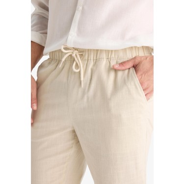 DeFacto DeFacto %100 Pamuk Jogger Fit Beli Bağcıklı Lastikli Dar Paça Cepli Pantolon — 5. ürün görseli