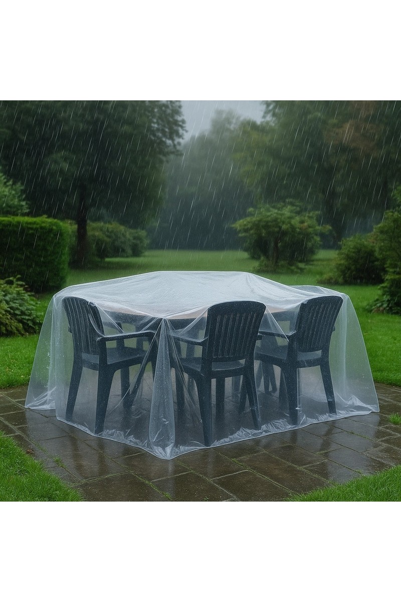 Dekals Su Geçirmez Naylon Bahçe Mobilya Koruma Örtüsü 240X165 cm Köşeli Masa İçin