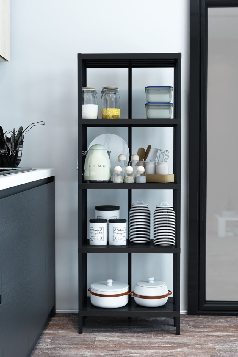 Dekozum Dekozum Scaffale 5 Banyo Rafı, Plastik Kitaplık, 5 Raflı Organizer, Banyo Rafı, Bahçe Balkon Organizeri — 3. ürün görseli