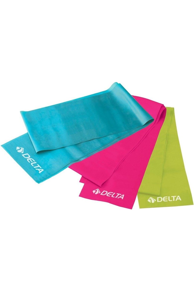Delta 3 'lü Pilates Bandı Plates Egzersiz Direnç Lastiği Seti (Uç Kısmı Açık)