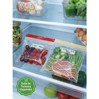 Der Pack Der Pack Çift Kilitli Buzdolabı Poşeti 40'lı ( 20x1.2 lt ve 20x2.5 — 3. ürün görseli
