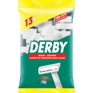 Derby Derby Tek Bıçaklı Kullan-At Tıraş Bıçağı - Erkekler için 13'lü Paket, Hassas Cilt İçin fiyatı ve görseli