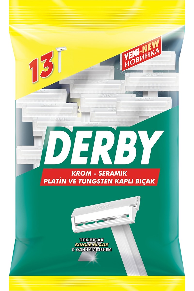 Derby Derby Tek Bıçaklı Kullan-At Tıraş Bıçağı - Erkekler için 13'lü Paket, Hassas Cilt İçin — 6. ürün görseli