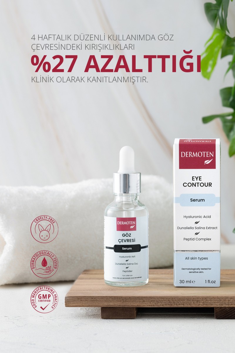 Dermoten Dermoten Göz Çevresi, Hyaluronik Asit ve Dunaliella Salin Özlü Göz Çevresi Bakım Serumu 30 ml — 3. ürün görseli