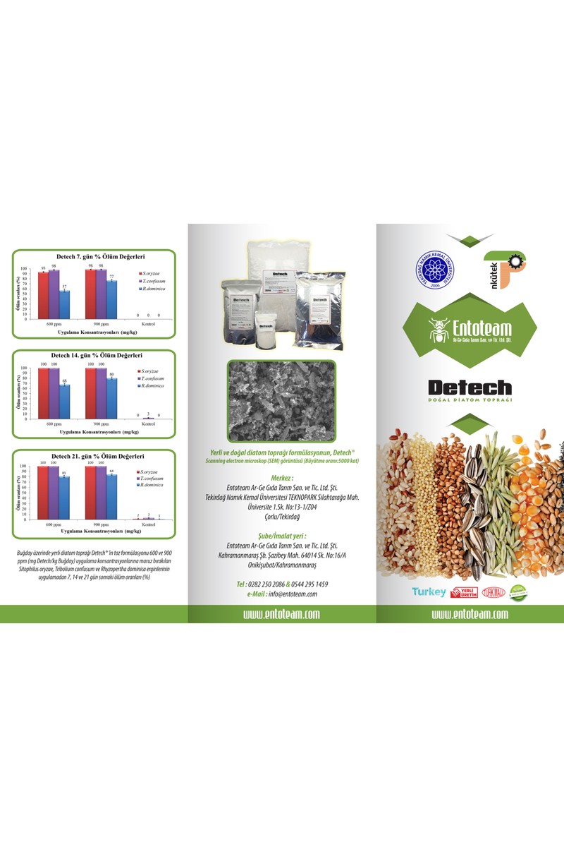 Detech Detech - Doğal Diatom toprağı Tahta kurusu, Bit ve Parazit Tozu 1 kg + Püskürtücü / (Zehirsizdir) — 2. ürün görseli