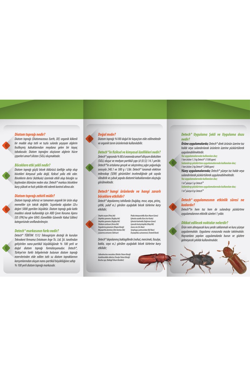 Detech Detech - Doğal Diatom toprağı Tahta kurusu, Bit ve Parazit Tozu 1 kg + Püskürtücü / (Zehirsizdir) — 3. ürün görseli