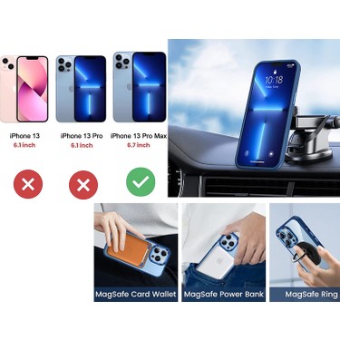 Dexmon Dexmon iPhone 13 Pro Max Kılıf Magsafe Özellikli Metal Kamera Korumalı Kenarları Renkli Transparent — 2. ürün görseli
