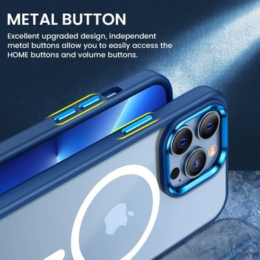 Dexmon Dexmon iPhone 13 Pro Max Kılıf Magsafe Özellikli Metal Kamera Korumalı Kenarları Renkli Transparent — 5. ürün görseli