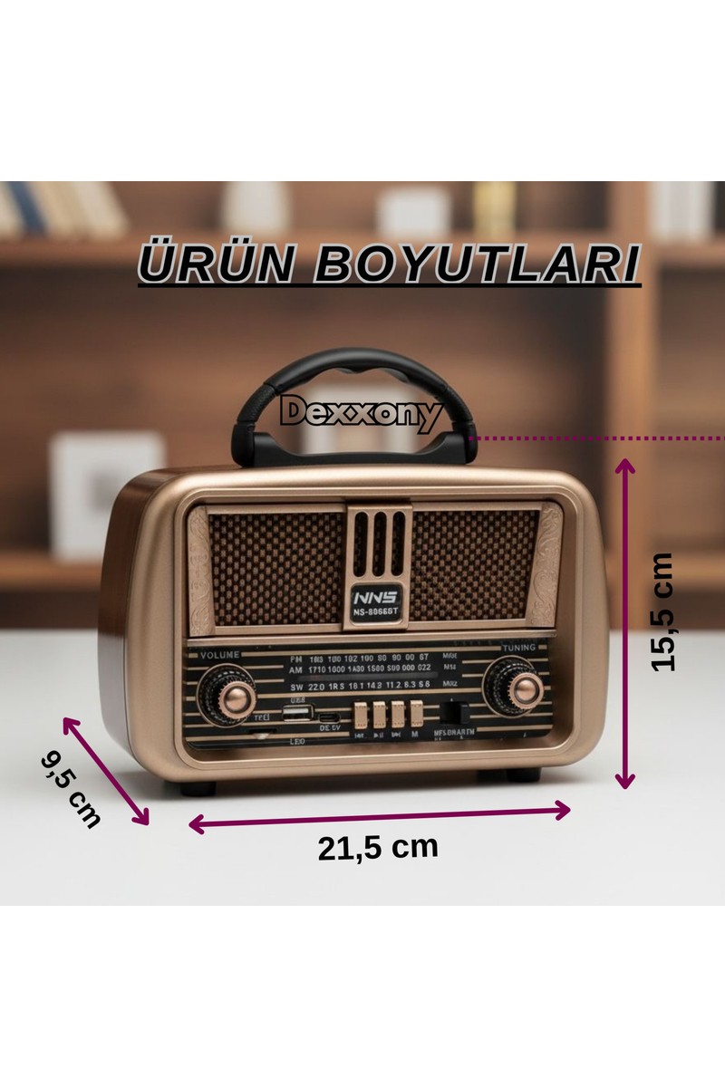 Dexxony Dexxony Dx-68 Nostaljik Fm Radyo & Bluetooth Hoparlör - — 3. ürün görseli
