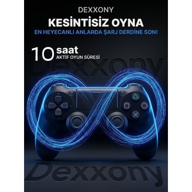 Dexxony Dexxony Pro Gamer Ps4 Oyun Kolu Kablolu & Kablosuz Siyah Bluetoothlu Bilgisayar Uyumlu Kol Gamepad — 6. ürün görseli