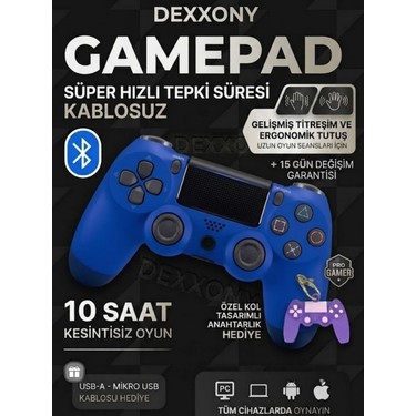 Dexxony Dexxony Pro Gamer Ps4 Oyun Kolu Kablolu & Kablosuz Siyah Bluetoothlu Bilgisayar Uyumlu Kol Gamepad fiyatı ve görseli