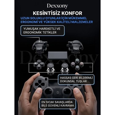 Dexxony Dexxony Pro Gamer Ps4 Oyun Kolu Kablolu & Kablosuz Siyah Bluetoothlu Bilgisayar Uyumlu Kol Gamepad — 3. ürün görseli