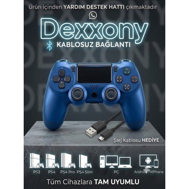 Dexxony Dexxony Pro Gamer Ps4 Oyun Kolu Kablolu & Kablosuz Siyah Bluetoothlu Bilgisayar Uyumlu Kol Gamepad — 5. ürün görseli