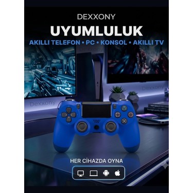 Dexxony Dexxony Pro Gamer Ps4 Oyun Kolu Kablolu & Kablosuz Siyah Bluetoothlu Bilgisayar Uyumlu Kol Gamepad — 6. ürün görseli