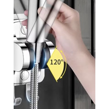 deyhome Deyhome 5 Fonksiyonlu Filtreli Duş Başlığı 4’lü Set – 150 cm Örgülü Duş Hortumu, Yapışkanlı Mafsal — 3. ürün görseli