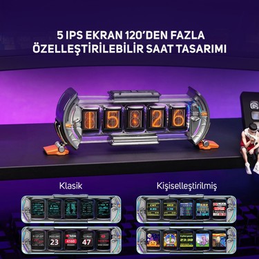 Divoom Divoom Times Gate 5 Ekranlı Rgb Işıklı Akıllı Dijital Saat Youtuber ve Oyuncu Dekor Resim Çerçevesi — 2. ürün görseli