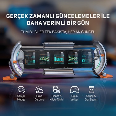 Divoom Divoom Times Gate 5 Ekranlı Rgb Işıklı Akıllı Dijital Saat Youtuber ve Oyuncu Dekor Resim Çerçevesi — 4. ürün görseli
