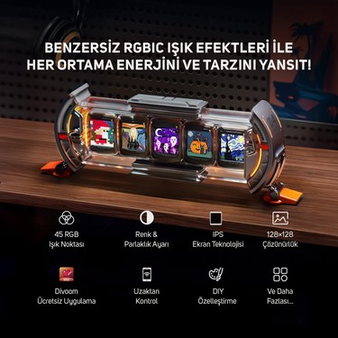 Divoom Divoom Times Gate 5 Ekranlı Rgb Işıklı Akıllı Dijital Saat Youtuber ve Oyuncu Dekor Resim Çerçevesi — 3. ürün görseli