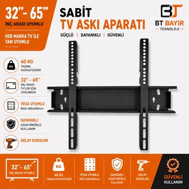 BT Bayır Teknoloji Doğa Bilişim Onvo Sabit Duvar Askı Aparatı 43" 109 Ekran LCD Tv İçin Sabit Montaj — 2. ürün görseli
