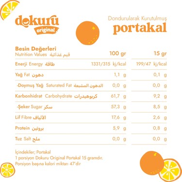 Dokuru Dokuru Portakal Kuru Meyve Cipsi - Dondurularak Kurutulmuş Freeze Dried Çıtır — 5. ürün görseli